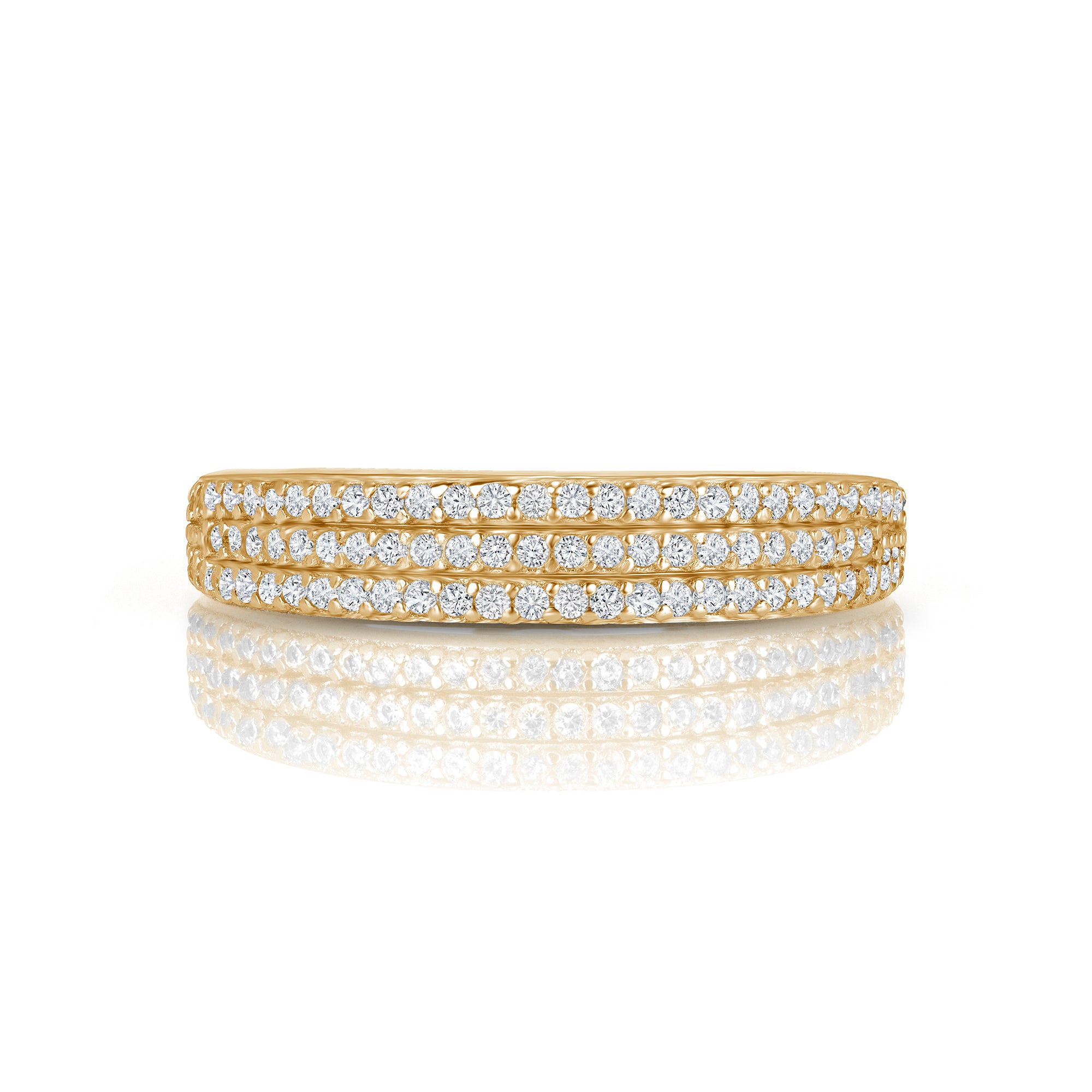 Triple Row Pavé Stacking Ring