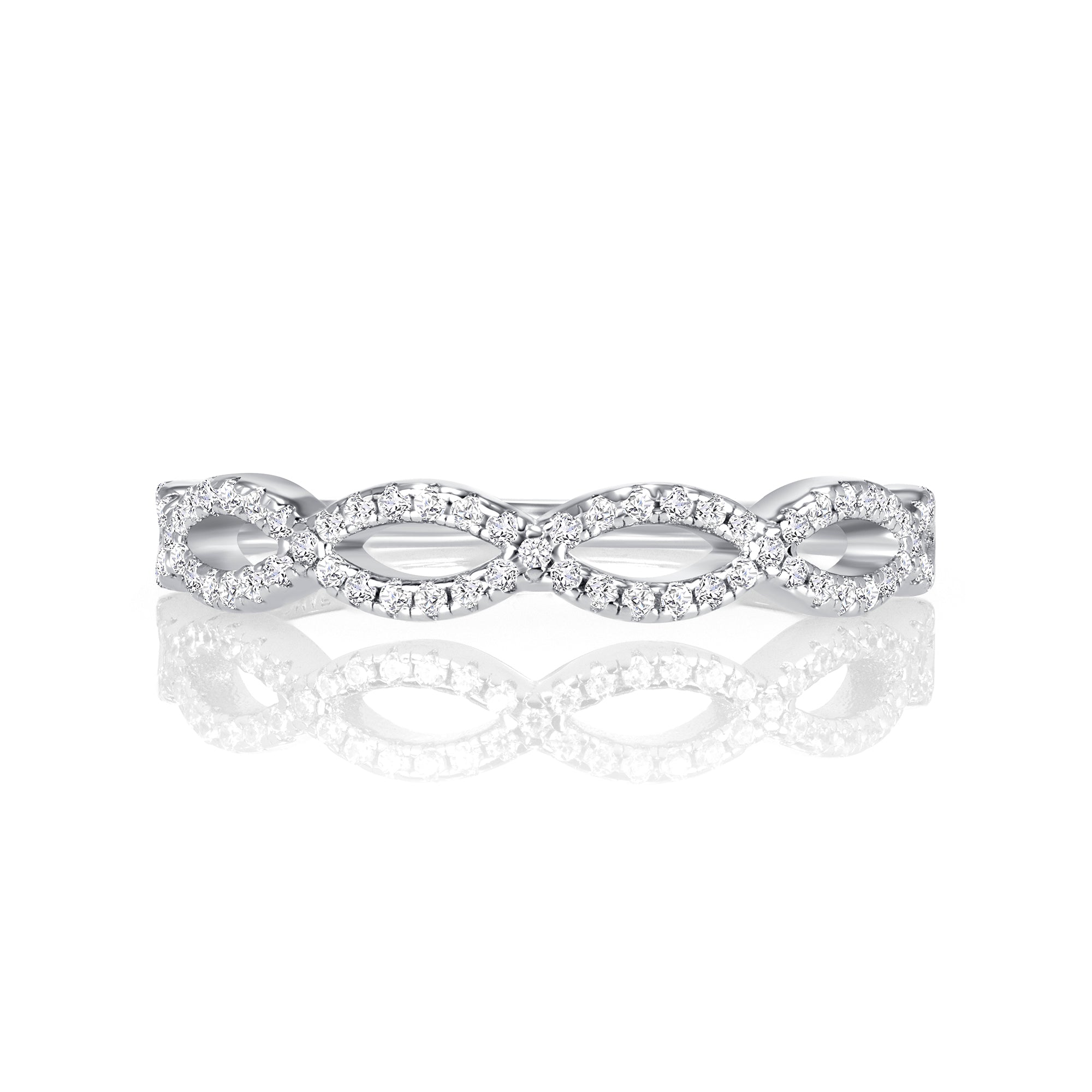 Infinity Round Pavé Stacking Ring