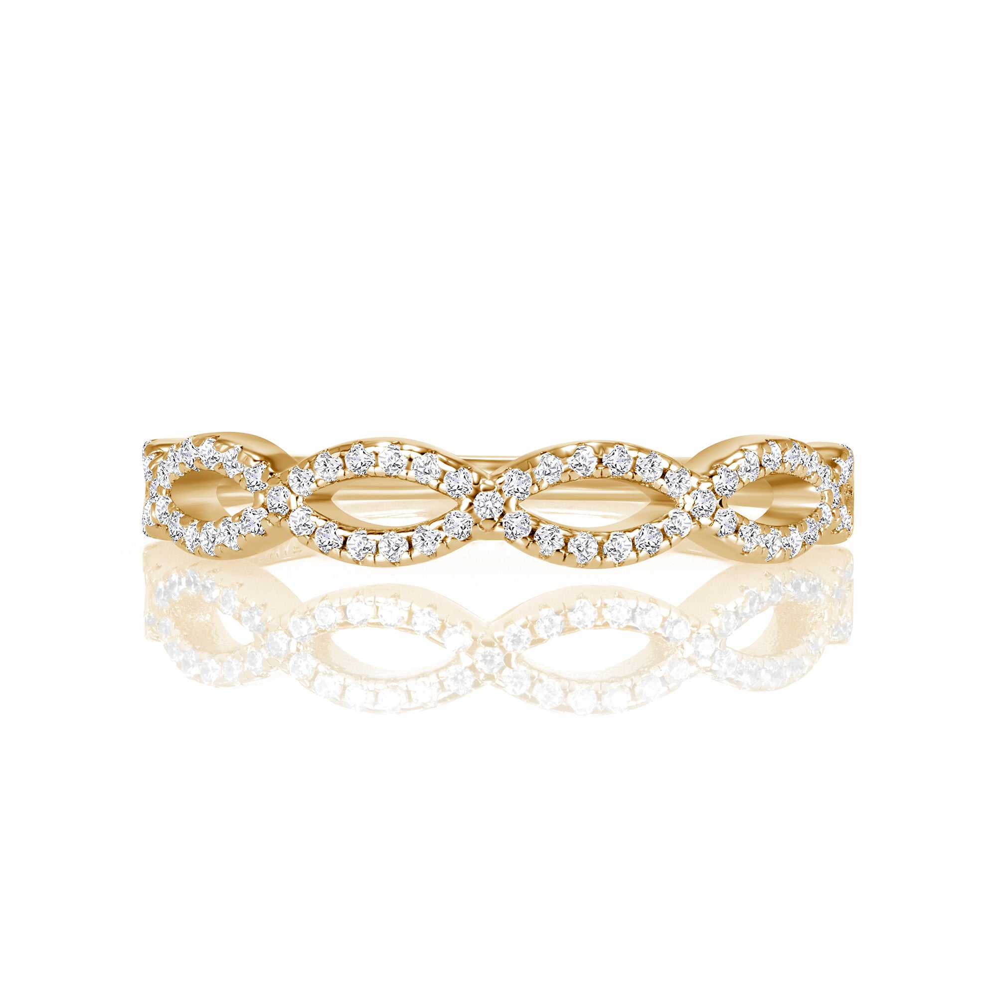 Infinity Round Pavé Stacking Ring