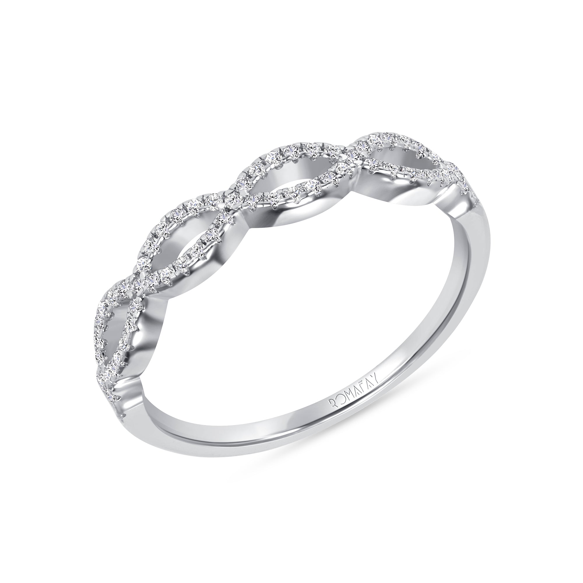 Infinity Round Pavé Stacking Ring