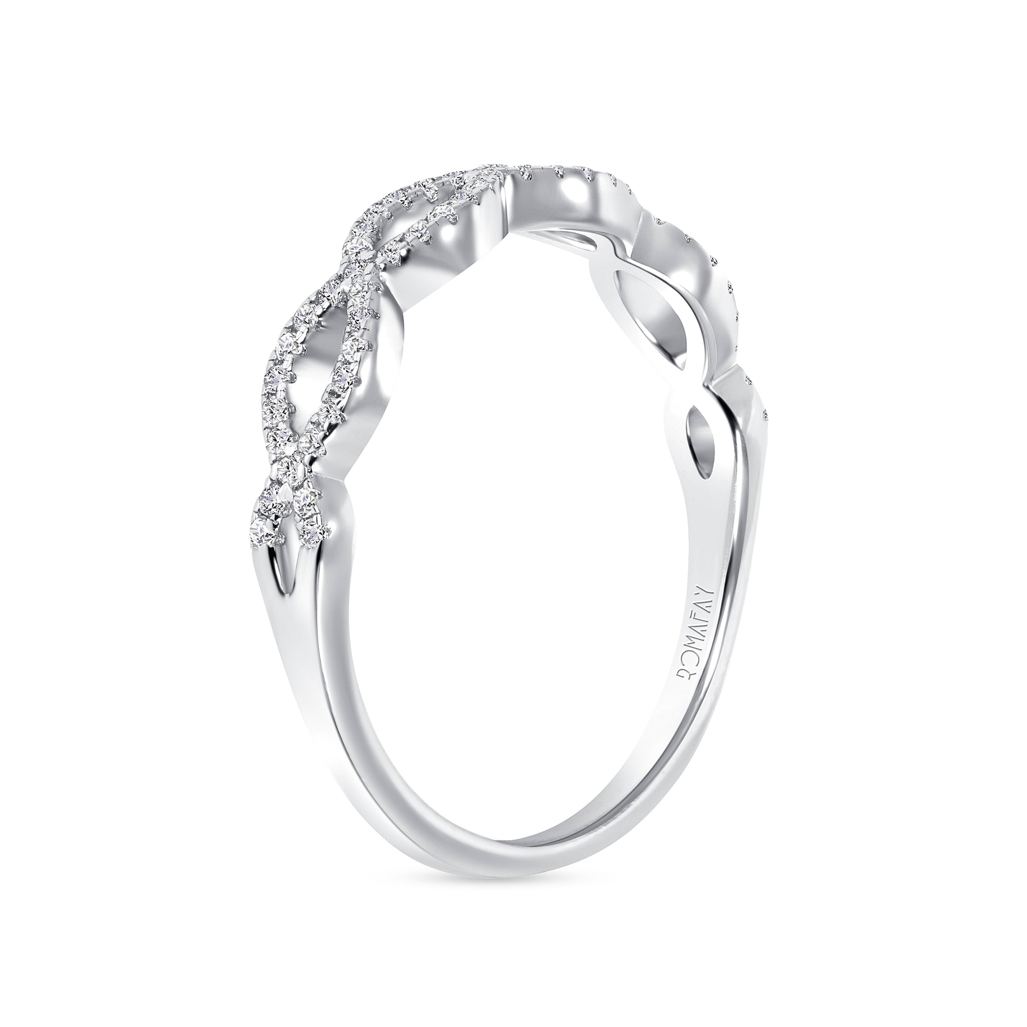 Infinity Round Pavé Stacking Ring