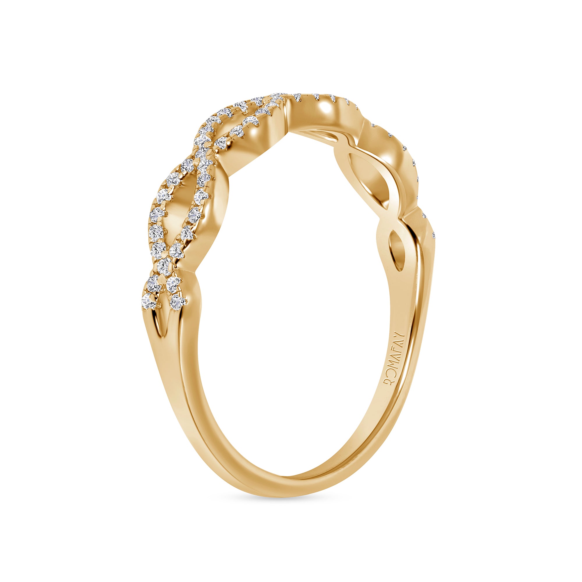 Infinity Round Pavé Stacking Ring