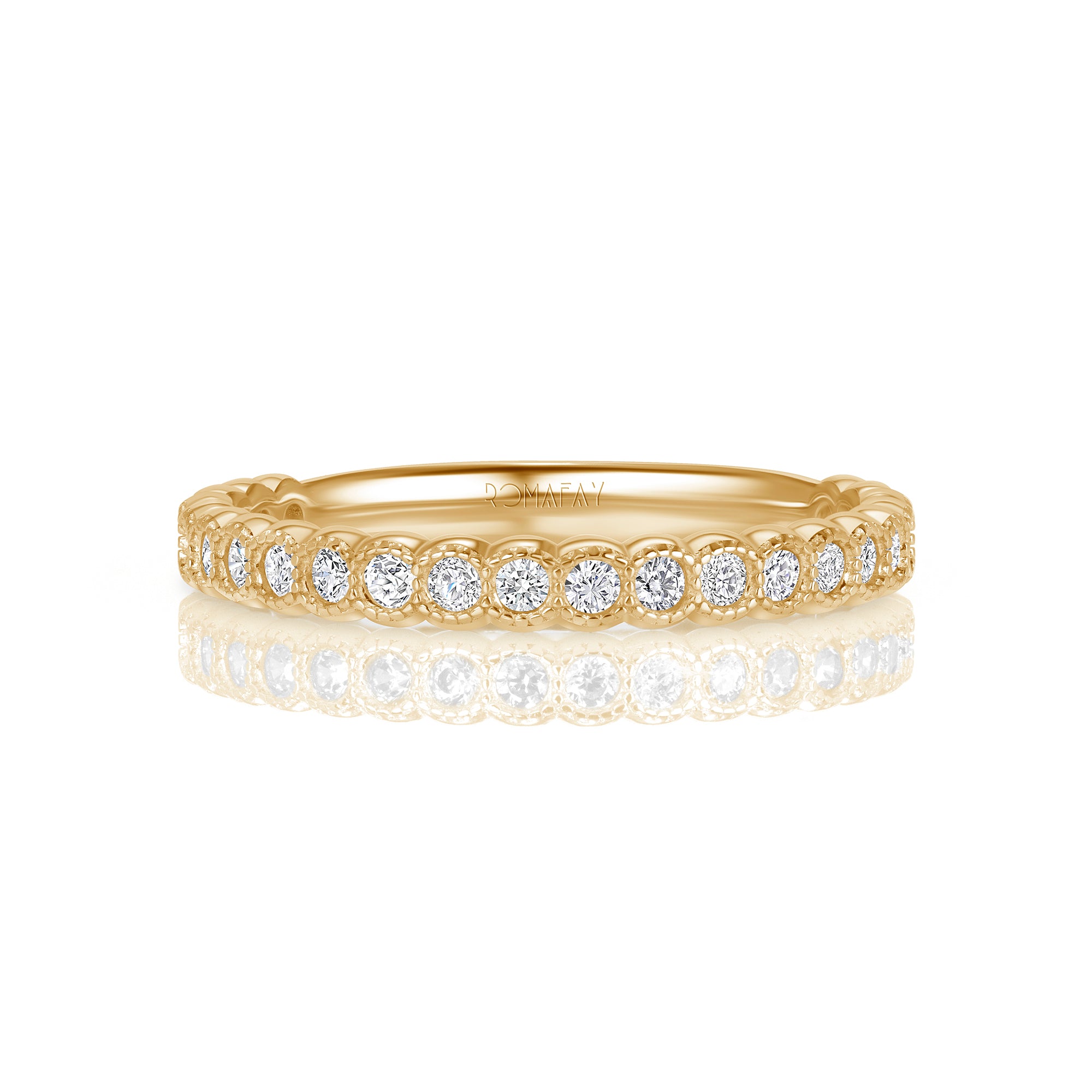 Round Milgrain Stacking Ring