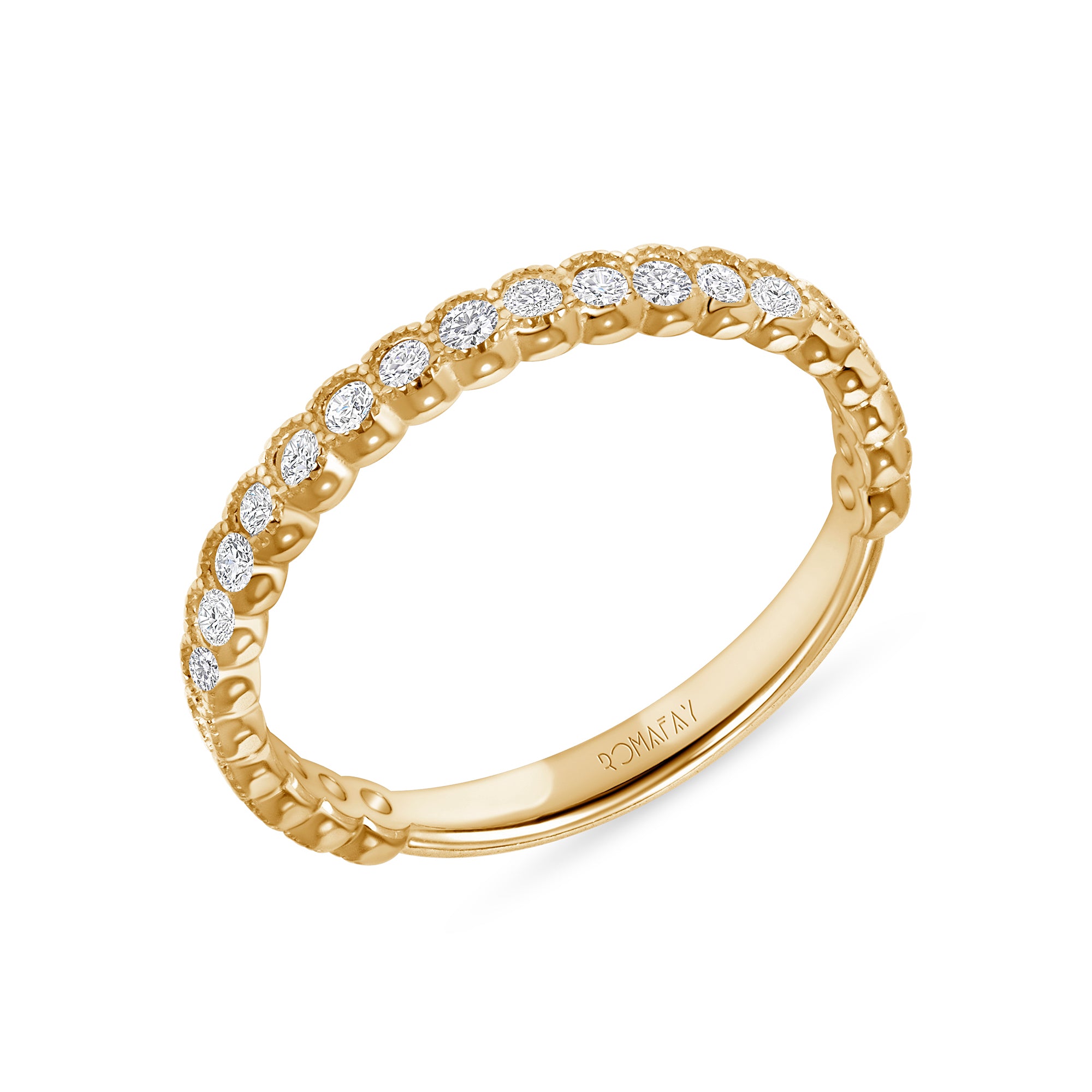 Round Milgrain Stacking Ring
